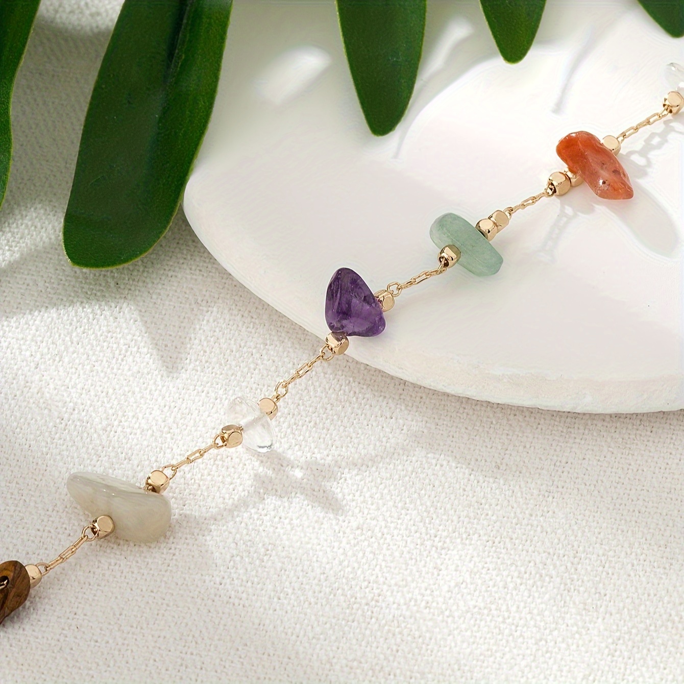 Natural Stone Beaded Anklet for Beach Vacations